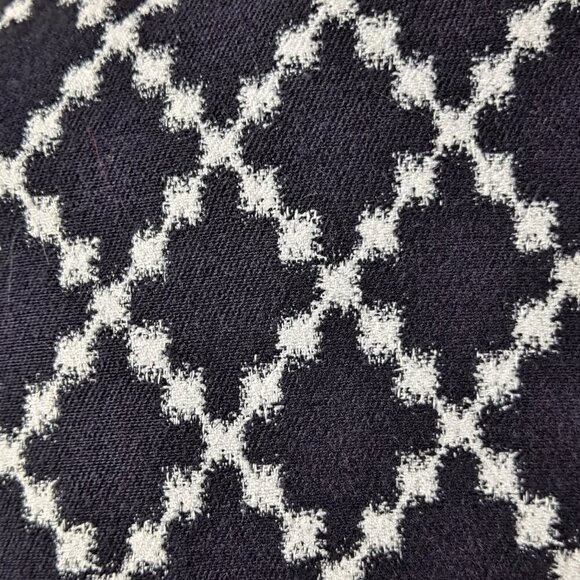 Ann Taylor Size 2P Black White Diamond Pattern Blazer Zip Front 2 Slip Pockets - Picture 8 of 12